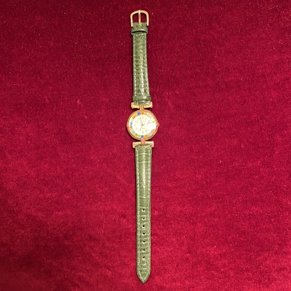 NWOT Stauer women’s Murano glass millefiore watch with Hunter green leat… - Picture 2 of 2